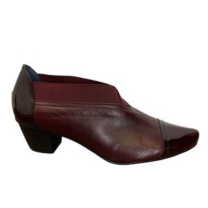Dorking by Fluchos Heels Womens 7/7.5 Red Burgundy Patent Leather Artsy Slip On